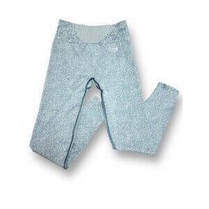 Gymshark Marl Seamless Legging Light Blue Athletic Active Pants Womens Medium